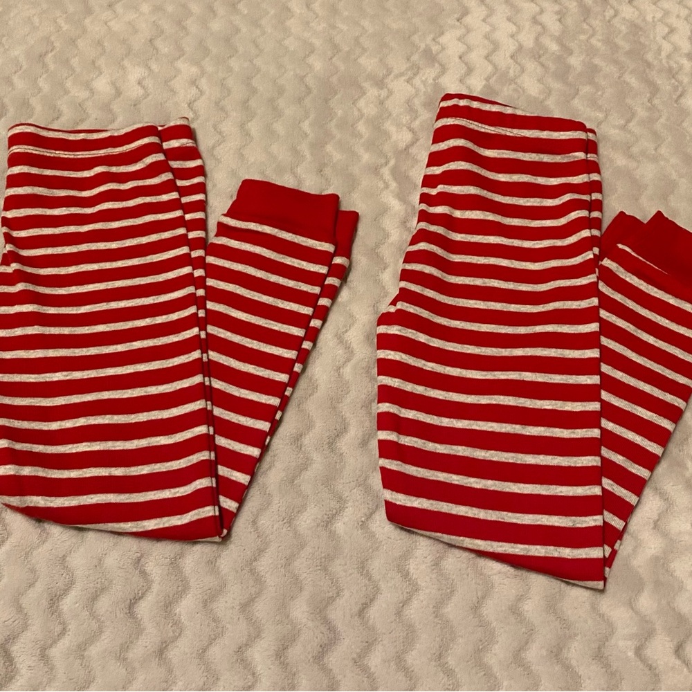 Red and White Striped Leggings
